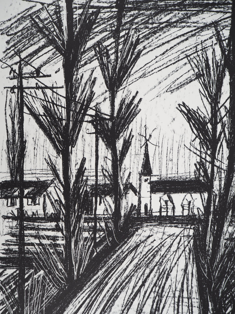 Bernard BUFFET : Allée silencieuse, Lithographie originale (photo de détail 4) - Crédit photo : Galerie Art.Paris