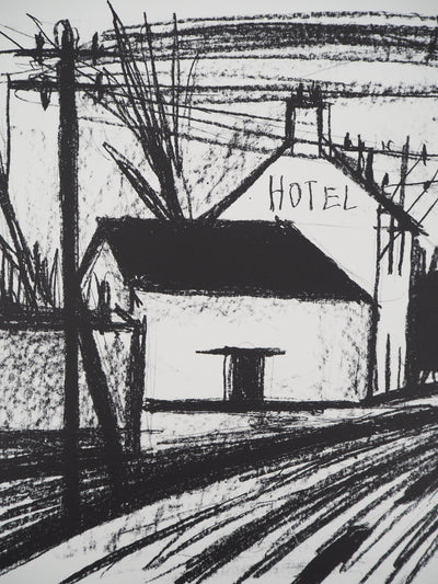 Bernard BUFFET : L'hôtel du bord de la route, Lithographie originale (photo de détail 6) - Crédit photo : Galerie Art.Paris