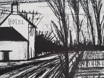 Bernard BUFFET : L'hôtel du bord de la route, Lithographie originale (photo de détail 7) - Crédit photo : Galerie Art.Paris