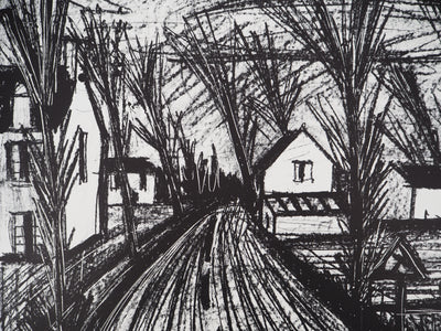 Bernard BUFFET : Le village sous les arbres, Lithographie originale (photo de détail 4) - Crédit photo : Galerie Art.Paris