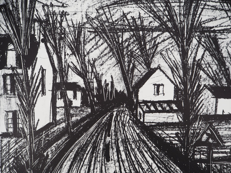 Bernard BUFFET : Le village sous les arbres, Lithographie originale (photo de détail 4) - Crédit photo : Galerie Art.Paris