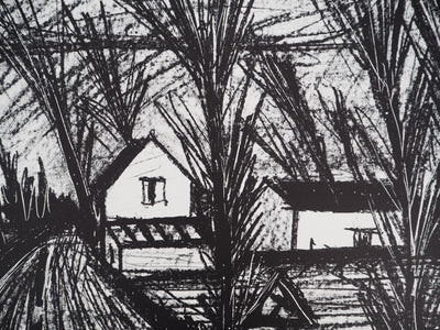 Bernard BUFFET : Le village sous les arbres, Lithographie originale (photo de détail 5) - Crédit photo : Galerie Art.Paris