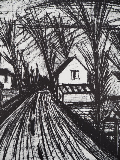 Bernard BUFFET : Le village sous les arbres, Lithographie originale (photo de détail 6) - Crédit photo : Galerie Art.Paris
