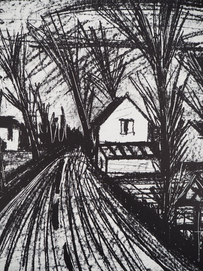 Bernard BUFFET : Le village sous les arbres, Lithographie originale (photo de détail 6) - Crédit photo : Galerie Art.Paris