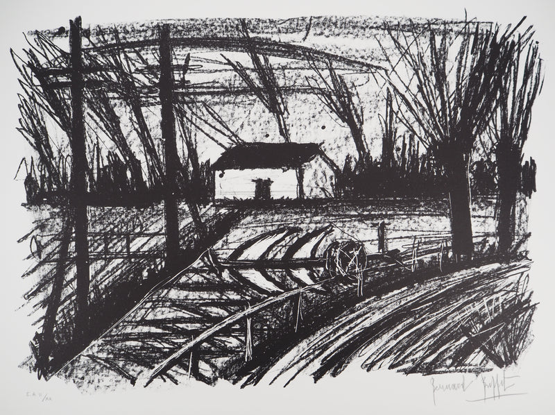 Bernard BUFFET : La maison au loin, Lithographie originale (photo de détail 3) - Crédit photo : Galerie Art.Paris