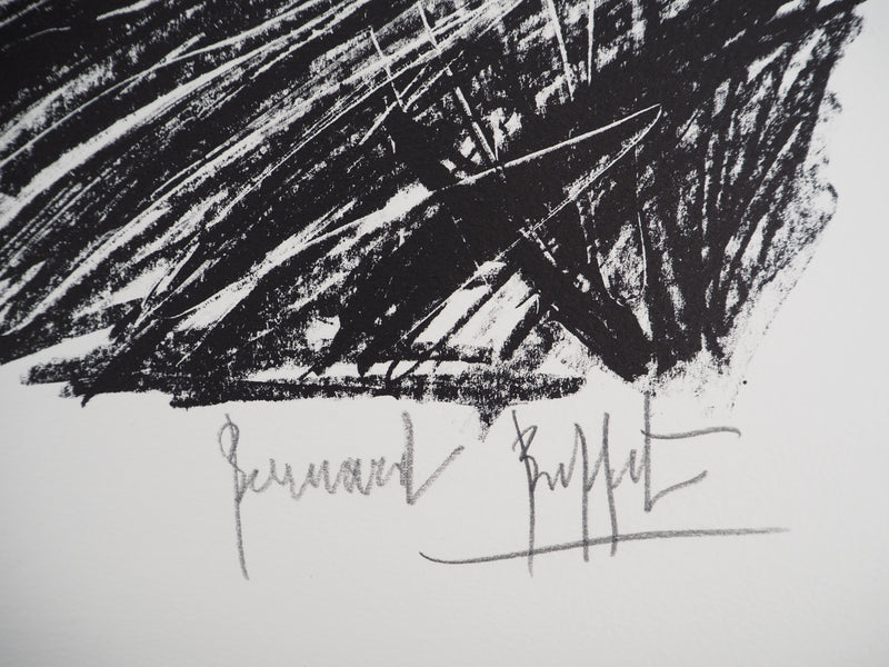 Bernard BUFFET : La maison au loin, Lithographie originale (photo de détail 2) - Crédit photo : Galerie Art.Paris