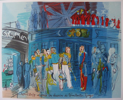 Raoul DUFY : Le Prince de Joinville à bord d'une frégate anglaise, Lithographie originale (vue générale) - Crédit photo : Galerie Art.Paris