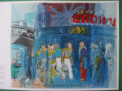 Raoul DUFY : Le Prince de Joinville à bord d'une frégate anglaise, Lithographie originale (photo de détail 4) - Crédit photo : Galerie Art.Paris