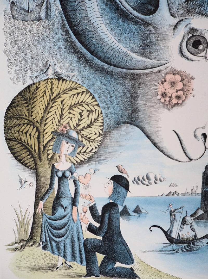 Raymond PEYNET : Zodiaque, le Bellier, Gravure originale signée