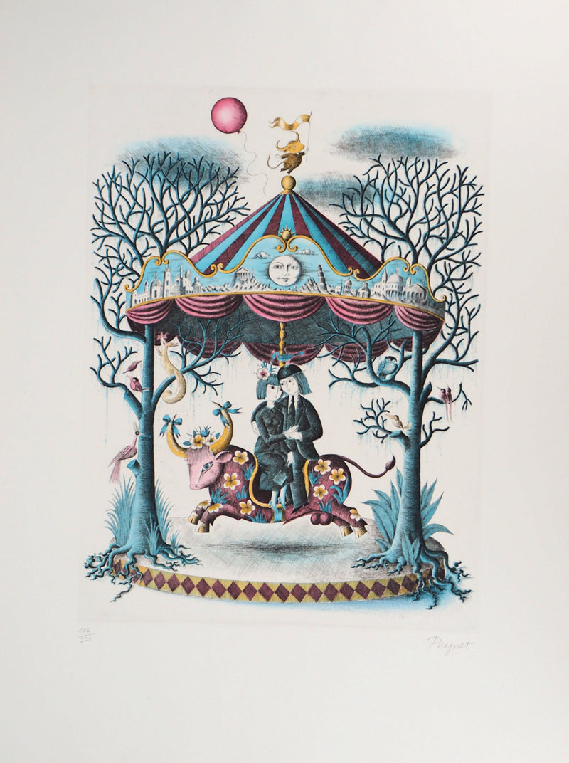 Raymond PEYNET : Zodiaque, le Taureau, Gravure originale signée