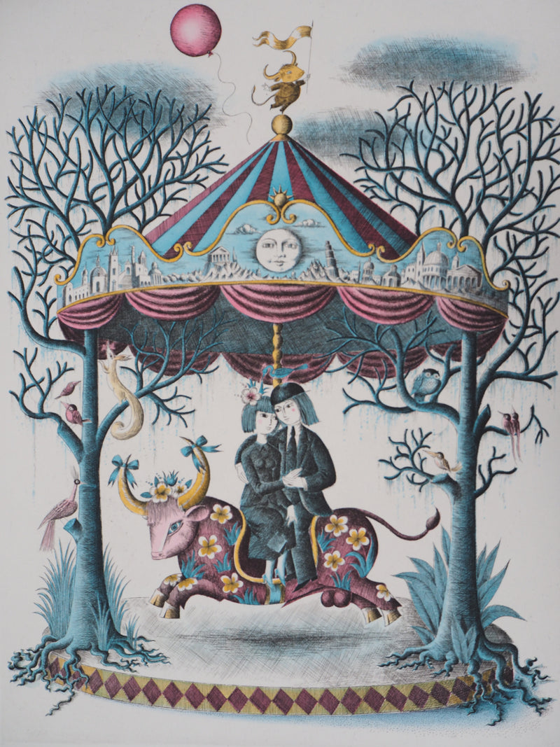 Raymond PEYNET : Zodiaque, le Taureau, Gravure originale signée