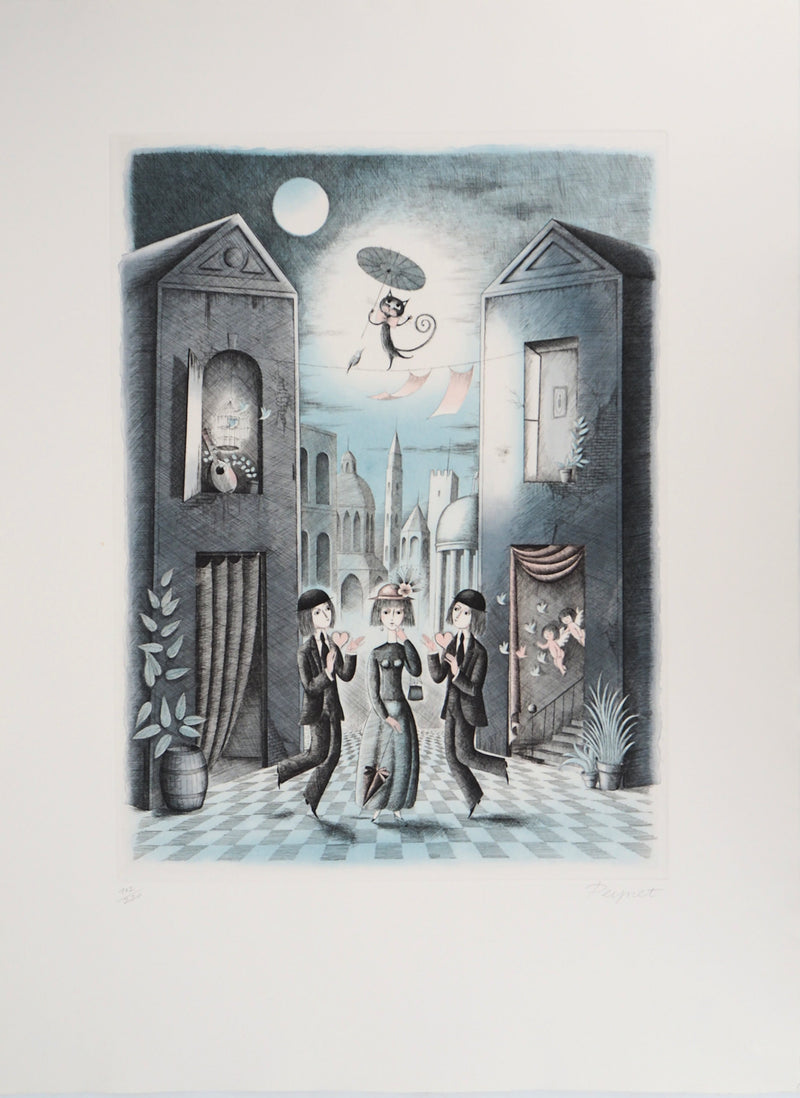 Raymond PEYNET : Zodiaque, les Gemeaux, Gravure originale signée