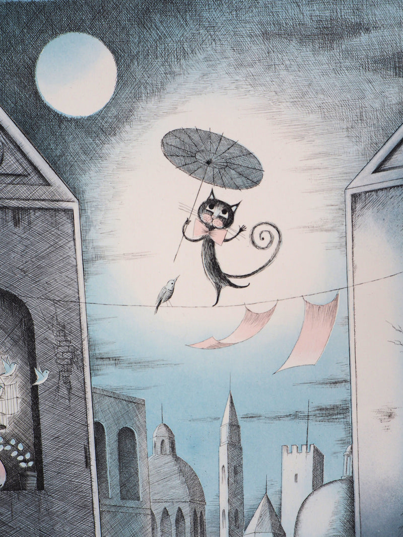 Raymond PEYNET : Zodiaque, les Gemeaux, Gravure originale signée