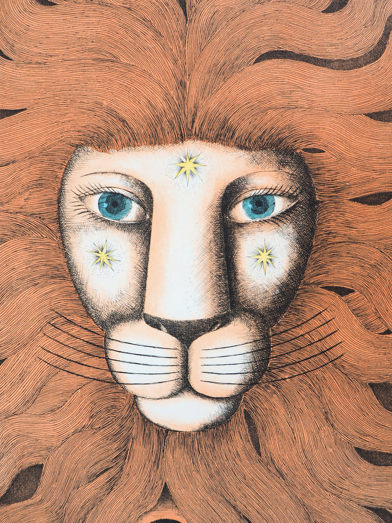 Raymond PEYNET : Zodiaque, le Lion, Gravure originale signée