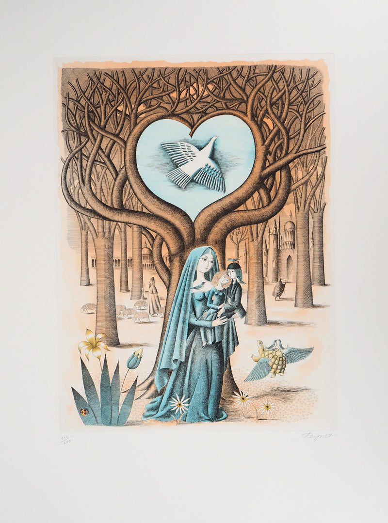 Raymond PEYNET : Zodiaque, la Vierge, Gravure originale signée