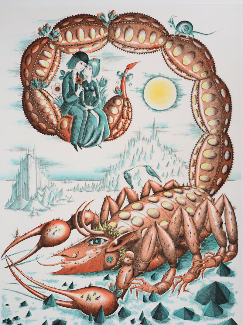Raymond PEYNET : Zodiaque, le Scorpion, Gravure originale signée
