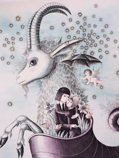 Raymond PEYNET : Zodiaque, le Capricorne, Gravure originale signée