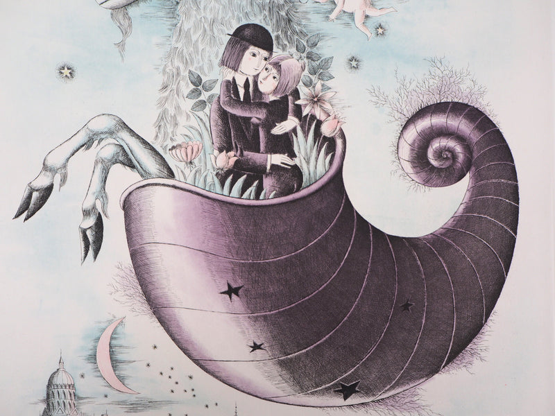 Raymond PEYNET : Zodiaque, le Capricorne, Gravure originale signée