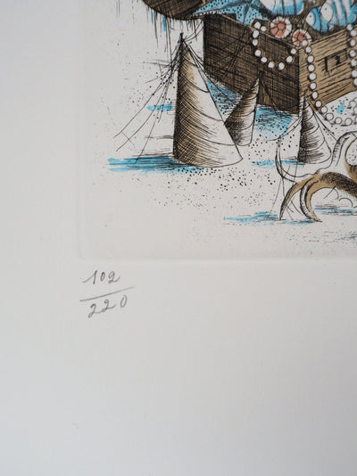 Raymond PEYNET : Zodiaque, les Poissons, Gravure originale signée