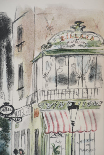 André DIGNIMONT : Paris, Quartier Notre Dame la nuit, Lithographie signée