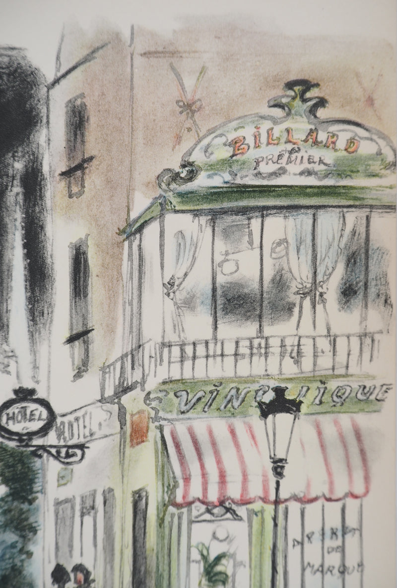 André DIGNIMONT : Paris, Quartier Notre Dame la nuit, Lithographie signée