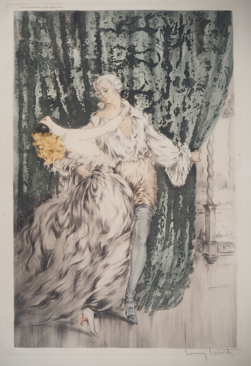 Louis ICART : Casanova, Les amants, Gravure originale signée