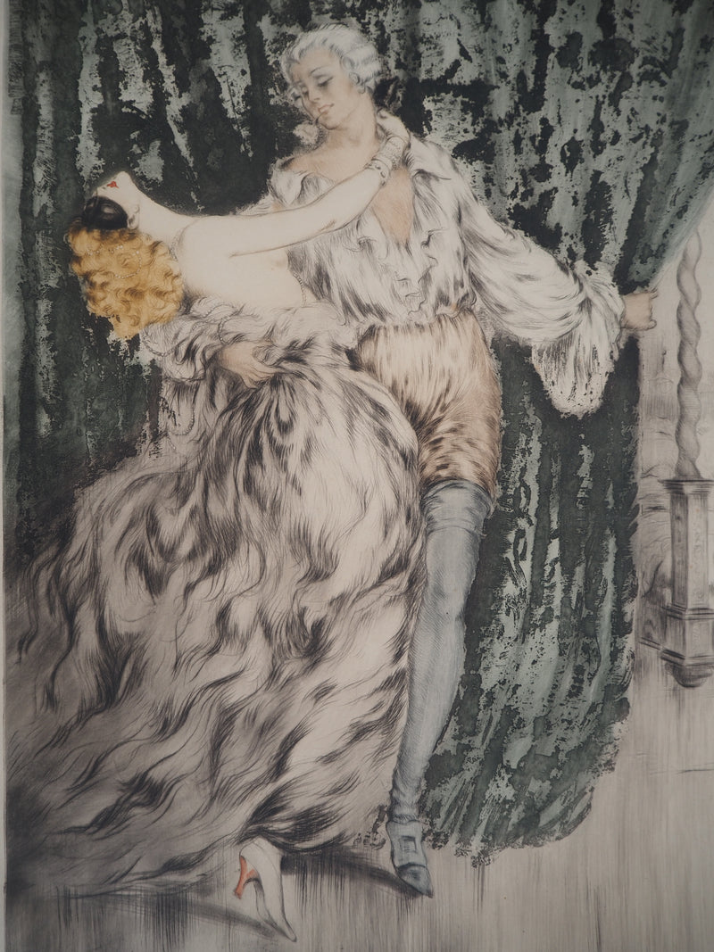 Louis ICART : Casanova, Les amants, Gravure originale signée