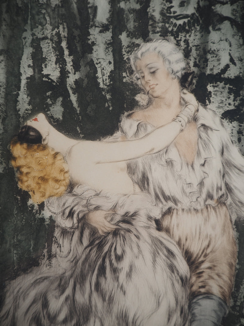 Louis ICART : Casanova, Les amants, Gravure originale signée