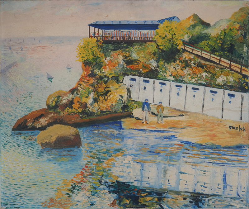 Elisée MACLET : La Pointe du Mourillon à Toulon, Huile sur toile signée