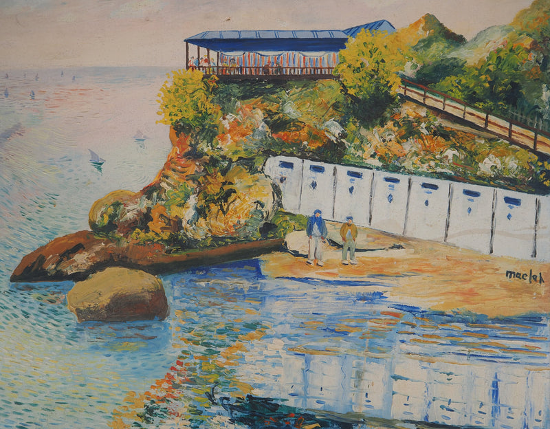 Elisée MACLET : La Pointe du Mourillon à Toulon, Huile sur toile signée