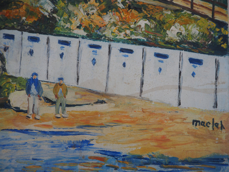 Elisée MACLET : La Pointe du Mourillon à Toulon, Huile sur toile signée
