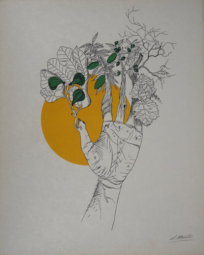 Félix LABISSE : La main de la nature, Lithographie originale (vue générale) - Crédit photo : Galerie Art.Paris