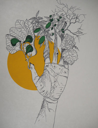 Félix LABISSE : La main de la nature, Lithographie originale (photo de détail 2) - Crédit photo : Galerie Art.Paris