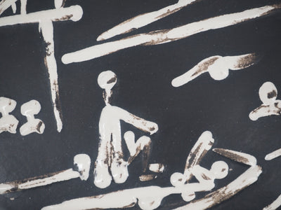 Pablo PICASSO : Scène de plage, Céramique originale Madoura