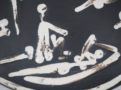 Pablo PICASSO : Scène de plage, Céramique originale Madoura