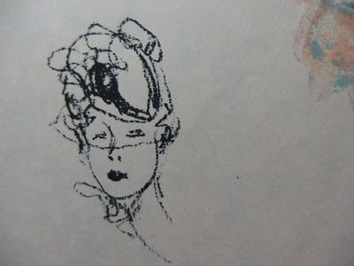 Jean-Gabriel DOMERGUE : La parisienne au bibi bleu, Lithographie originale (photo de détail 4) - Crédit photo : Galerie Art.Paris