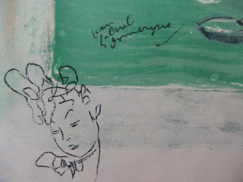 Jean-Gabriel DOMERGUE : Deux femmes au casino (Où est donc Odette), Lithographie originale (photo de détail 2) - Crédit photo : Galerie Art.Paris