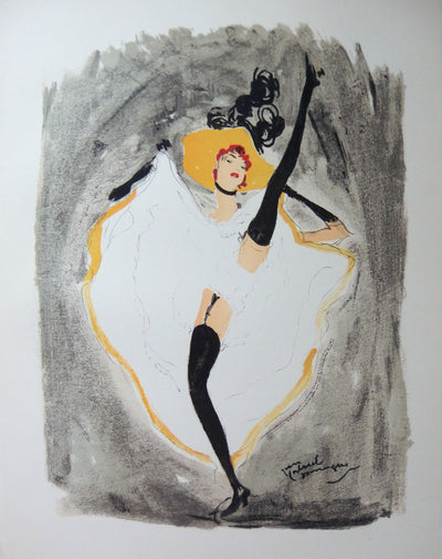 Jean-Gabriel DOMERGUE : La danseuse de French Cancan, Lithographie originale (vue générale) - Crédit photo : Galerie Art.Paris