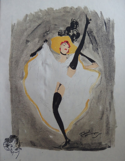 Jean-Gabriel DOMERGUE : La danseuse de French Cancan, Lithographie originale (vue générale) - Crédit photo : Galerie Art.Paris