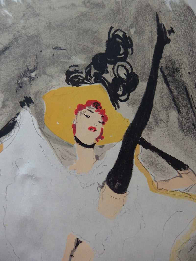 Jean-Gabriel DOMERGUE : La danseuse de French Cancan, Lithographie originale (photo de détail 3) - Crédit photo : Galerie Art.Paris