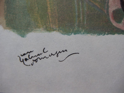 Jean-Gabriel DOMERGUE : Une parisienne attablée (Mauricette, Rue Caumartin), Lithographie originale (photo de détail 2) - Crédit photo : Galerie Art.Paris