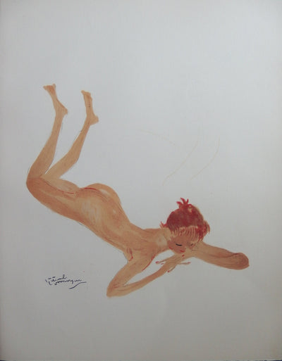 Jean-Gabriel DOMERGUE : Charmant songe (L'enlèvement de Sabine), Lithographie originale (vue générale) - Crédit photo : Galerie Art.Paris