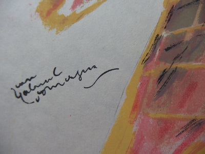 Jean-Gabriel DOMERGUE : La jolie fleuriste (Guillaumette, la potière), Lithographie originale (photo de détail 2) - Crédit photo : Galerie Art.Paris