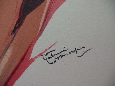 Jean-Gabriel DOMERGUE : Le déshabillé rouge (Deux sourires), Lithographie originale (photo de détail 3) - Crédit photo : Galerie Art.Paris
