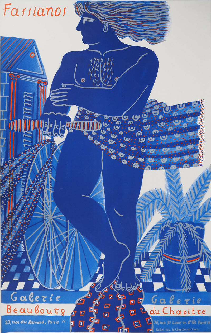 Alekos FASSIANOS : Cycliste dans le vent, Affiche originale (vue générale) - Crédit photo : Galerie Art.Paris