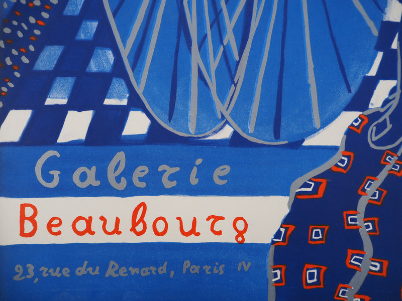 Alekos FASSIANOS : Cycliste dans le vent, Affiche originale (photo de détail 9) - Crédit photo : Galerie Art.Paris