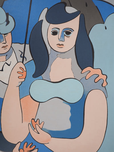 Jean HELION : Couple sous un parapluie, Lithographie originale (photo de détail 6) - Crédit photo : Galerie Art.Paris