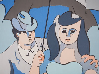 Jean HELION : Couple sous un parapluie, Lithographie originale (photo de détail 7) - Crédit photo : Galerie Art.Paris