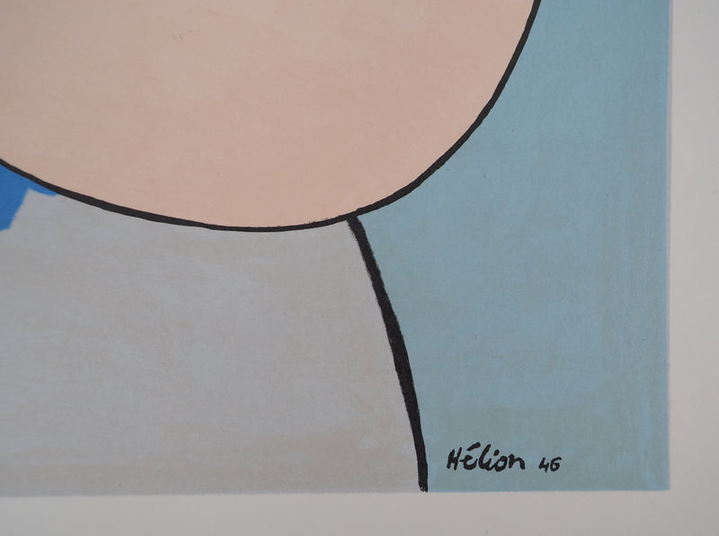 Jean HELION : Couple sous un parapluie, Lithographie originale (photo de détail 2) - Crédit photo : Galerie Art.Paris