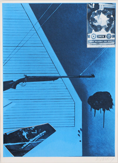 Jacques MONORY : En l'honneur des héros de guerre de l'Oklahoma, Sérigraphie originale (vue générale) - Crédit photo : Galerie Art.Paris
